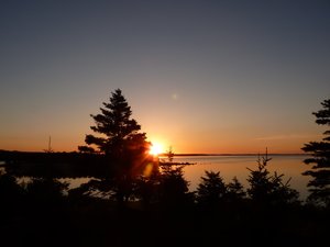View of sunrise from our bedroom window in Charlos, Nova Scotia