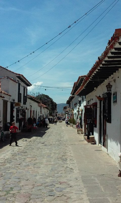 Typical street in colonial Villa de Leyva