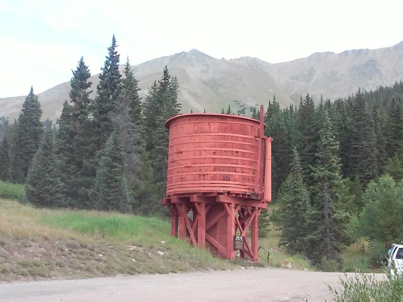Old railroad water tower, circa 1910