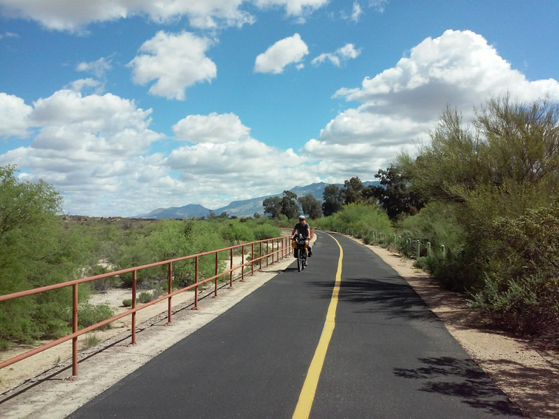 Riding The Loop cycle path into Tucson