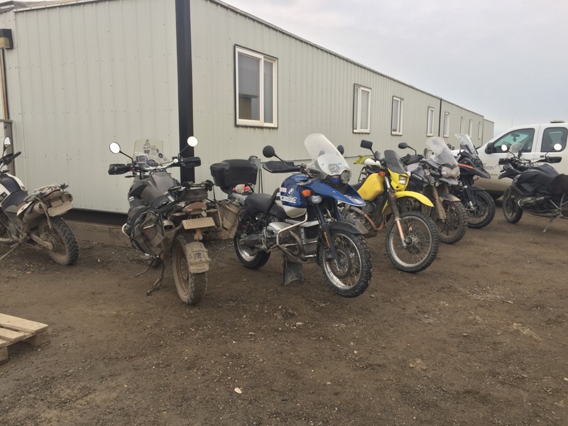 The bikes all safely arrived at Deadhorse camp
