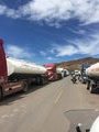 Trucks queuing to leave Bolivia 
