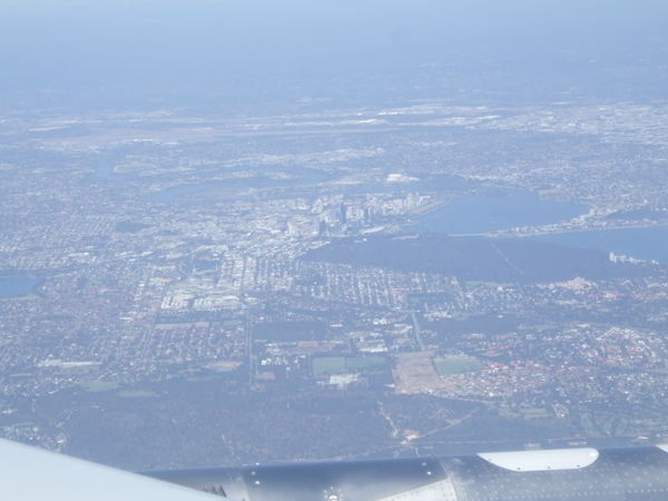 First sighting of Perth from the plane