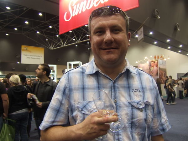 Doug sampling a nice drop at the Wine Show in Perth 