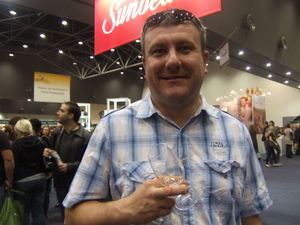Doug sampling a nice drop at the Wine Show in Perth 