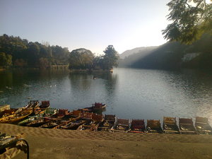 At the banks of Sattal Lake at Bhimtal for Boat Ride