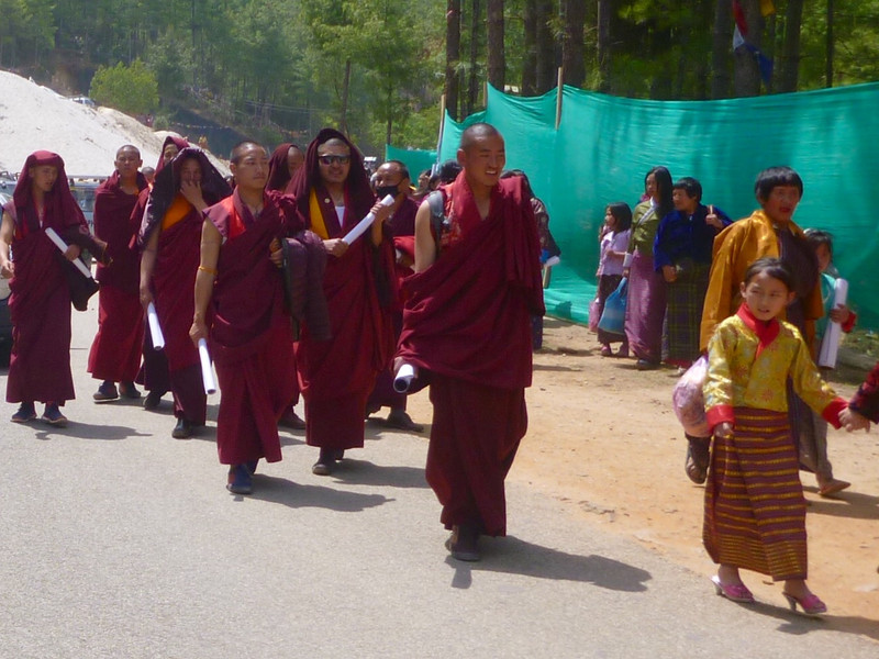 Monks walking down from Buddha Point