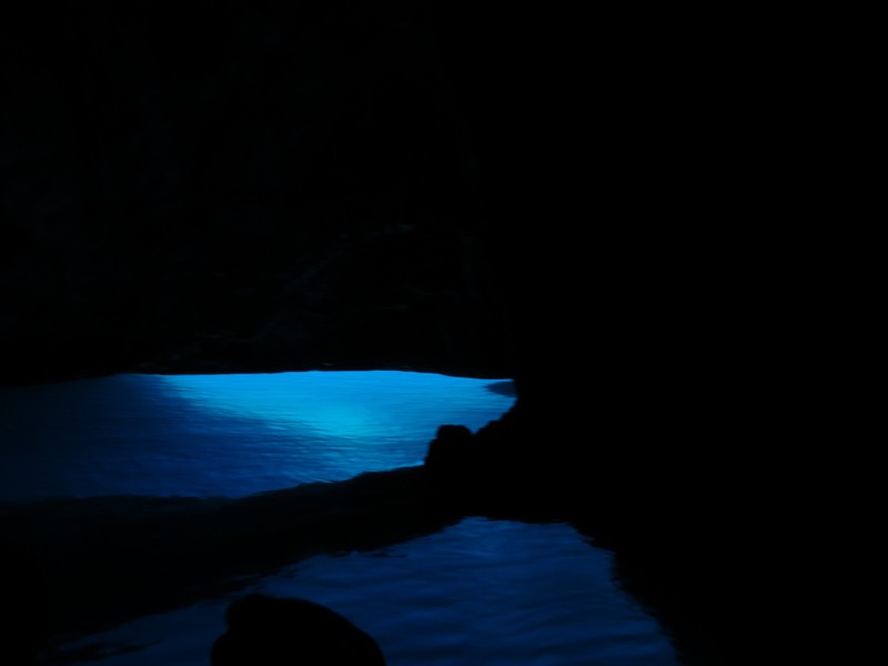 Inside blue cave
