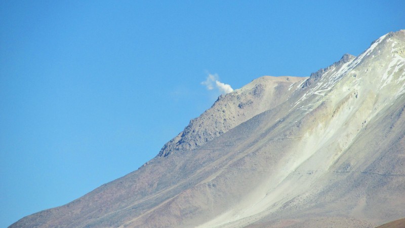 A smoking volcano