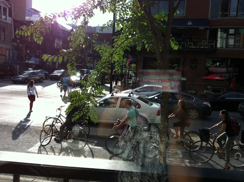 Bicyclists in Montreal