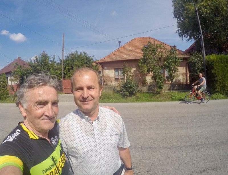 Slovak MP, Ivan Farkas, who we met in Mužla. As a local politician, and developing tourism in the area, Ivan was very interested in our cycle through Slovakia. in our c