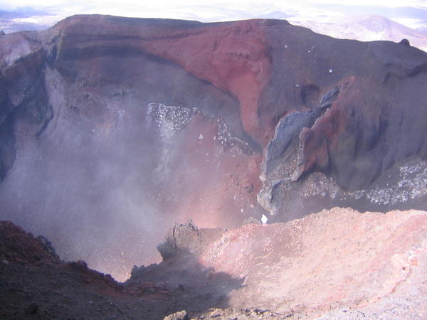 Steaming crater