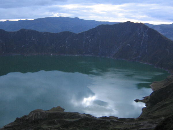 Early morning view of Laguna Quilotoa