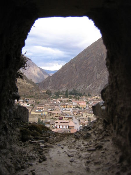 Village of Ollantaytambo from the fortress