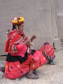 Woman in traditional dress at Ollantaytambo