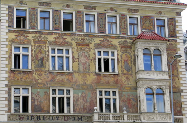 Ornate buildings in Prague