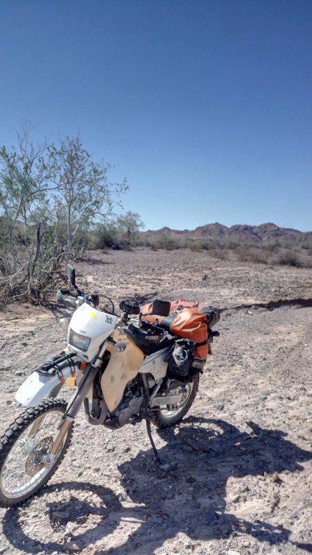 Ian's bike in the desert