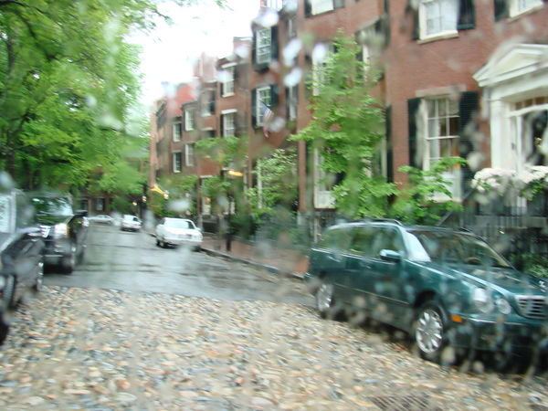 the rain on Beacon Hill