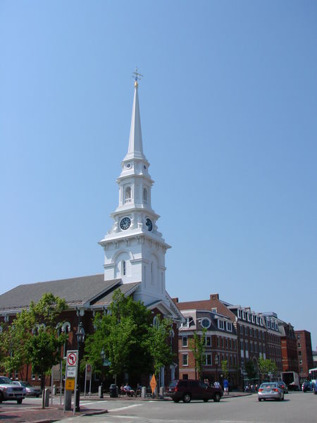 white spire church