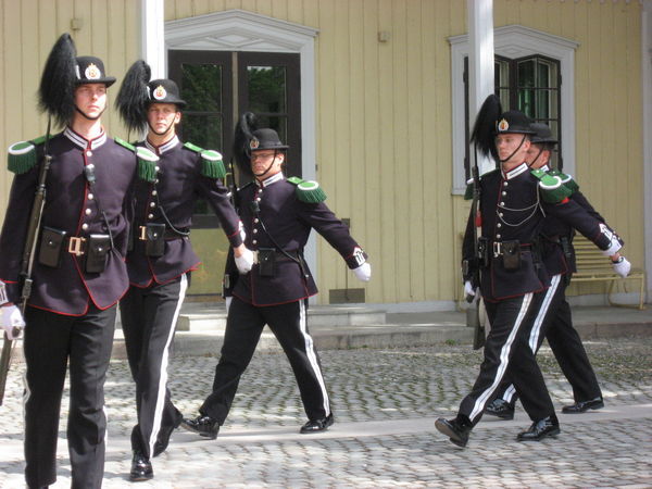 Guards at Oslo's Royal Palace