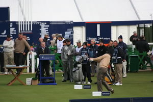 Some non-celebrity teeing off at the Alfred Dunhill Links Championship