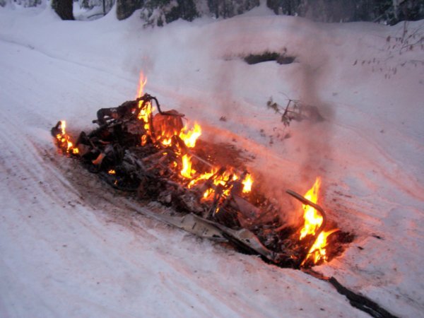 What was left of my Snowmobile