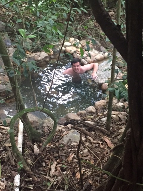 Scotty in the hot springs