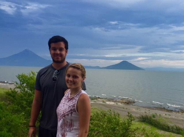 Volcano view by lake Managua