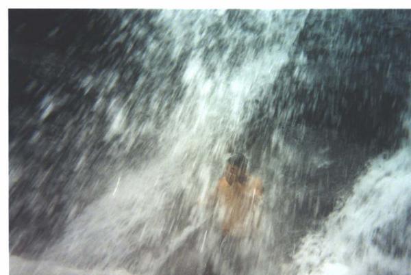 Yes that is Eric under the waterfall