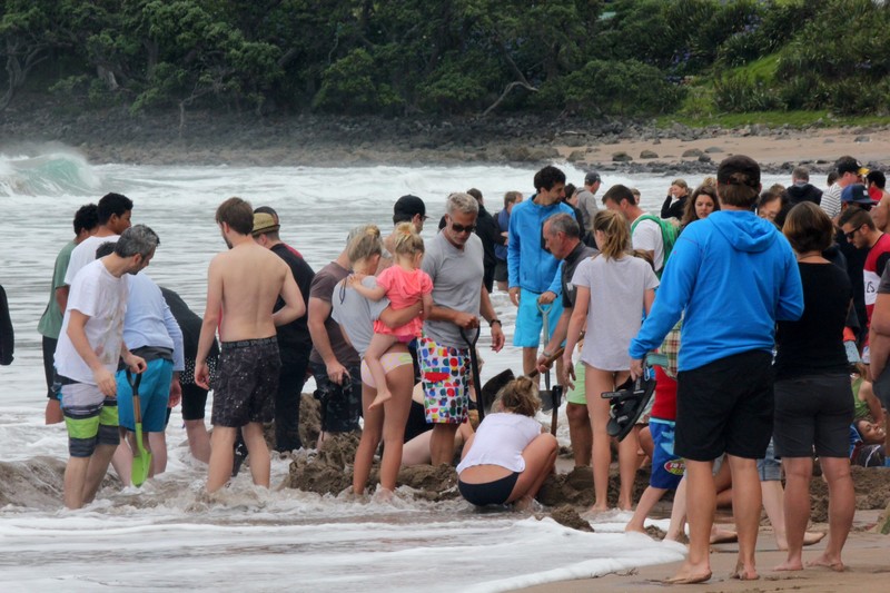 Crowds Digging on Hot Water Beach