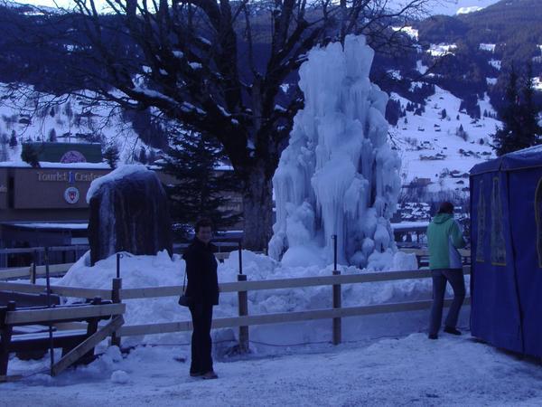 Mum and some ice sculpture.....