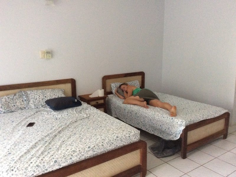 Kristine quarantined in the "sick bed" last week
