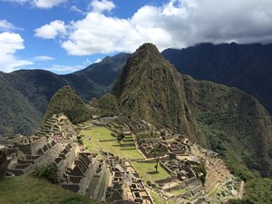 First glimpse of Machu Picchu