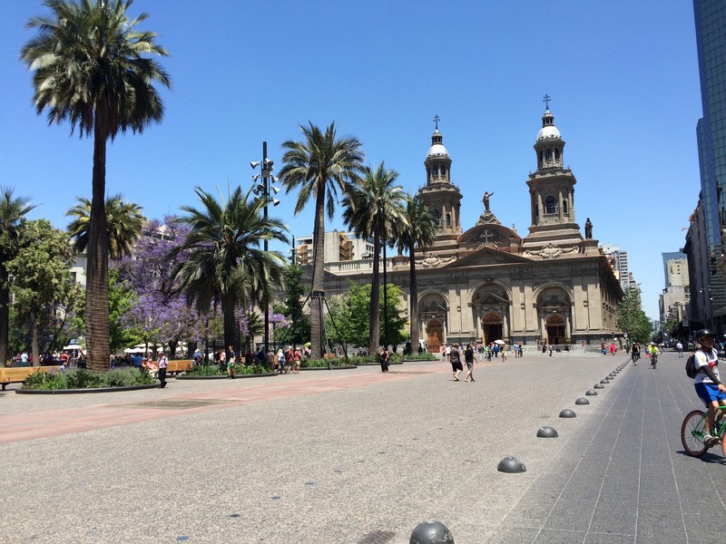 View of the main square in Santiago