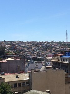 View of the colorful hillside of Valparaiso