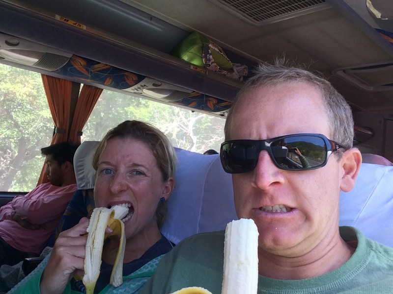 Border crossing. Have to eat our bananas!