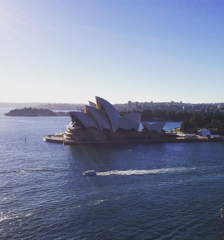 View of the opera house during our run over the bridge