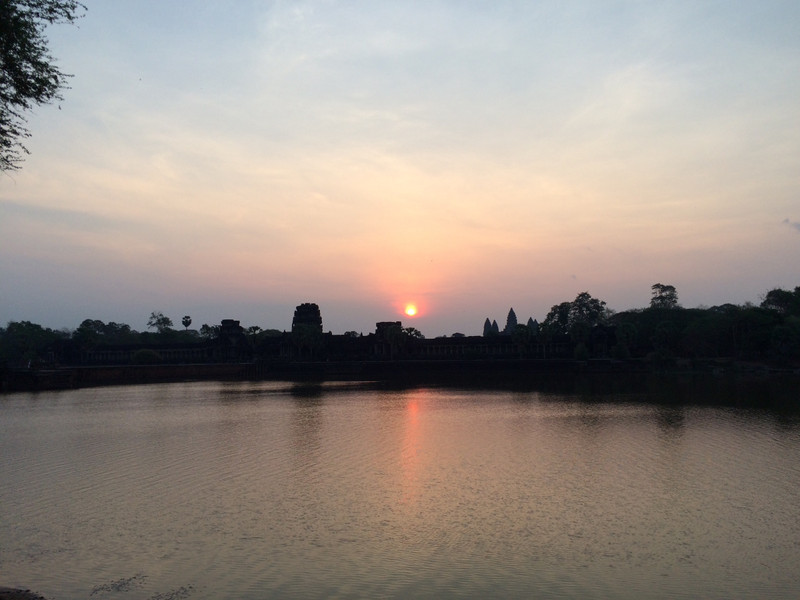 The sunrise over Angkor Wat on our last day in Cambodia