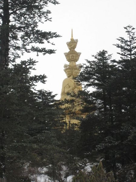Golden Buddha at top of Mount Emei