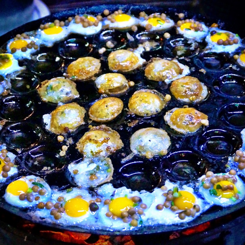 Quail eggs - one of the many Yangon street food treats