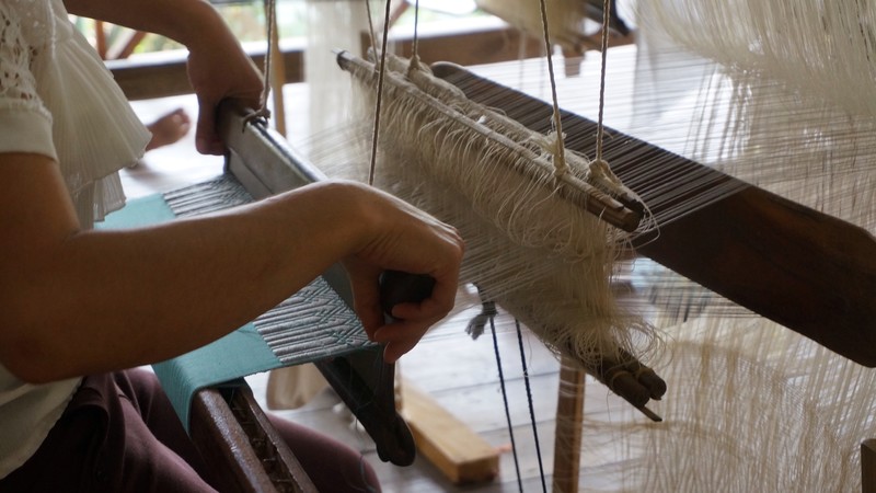 Weavers at the loom