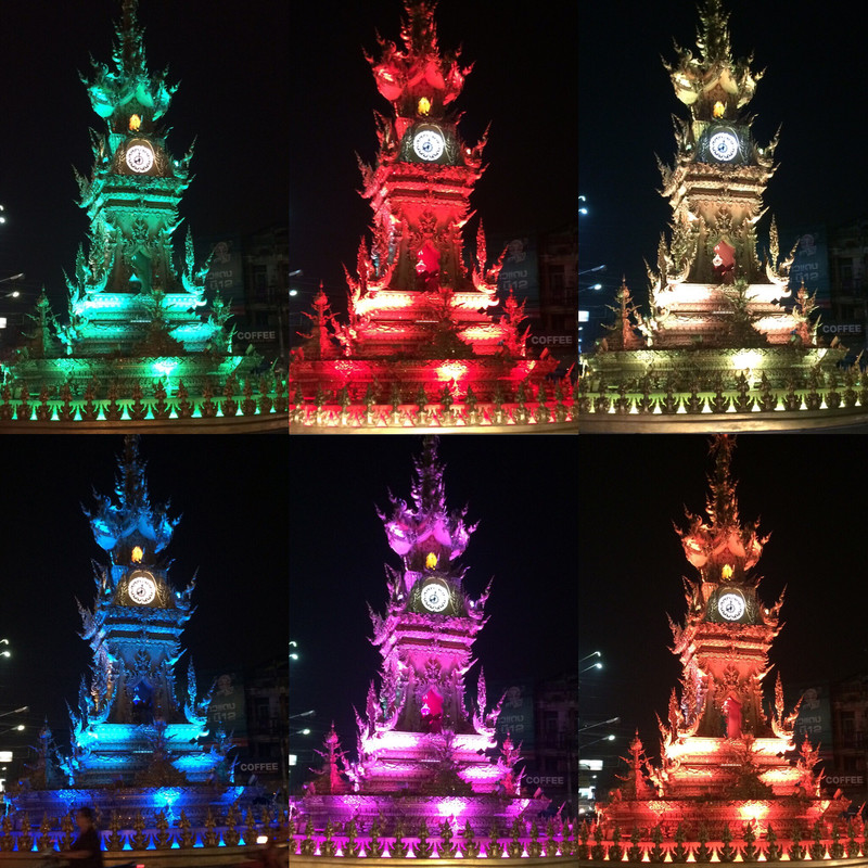 The gaudy Chiang Rai clocktower