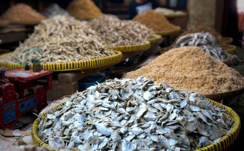Salted fish in Yogyakarta market