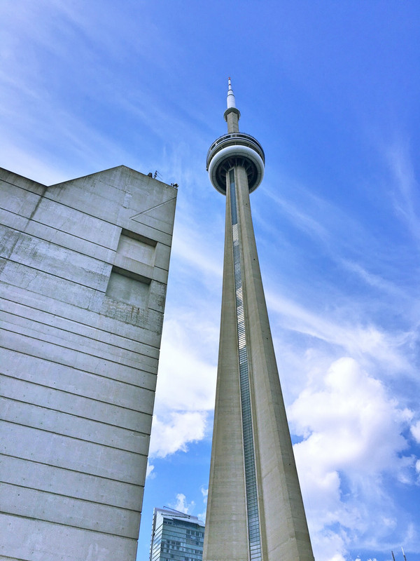 CN Tower spiking into the Toronto sky