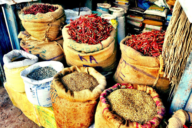 Chillies at an Indian market