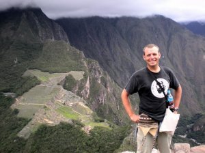Waynapicchu ruins - looking down on Machu Picchu