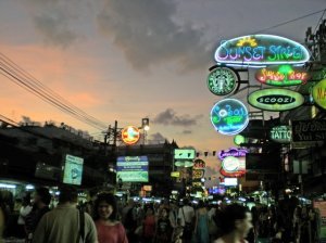 kao san road sunset - bangkok