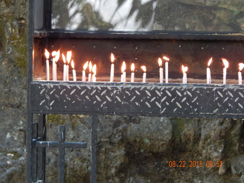 Candles outside House of Mary