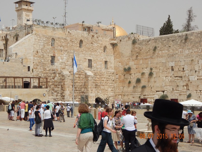 Western Wall with Dome of the Rock in the distance