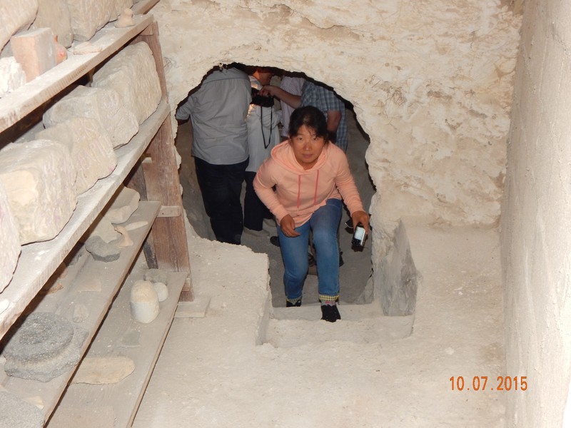 1st Century Tomb; on Comboni Sisters' property in Bethany (Fellow pilgrim...not Lazarus)